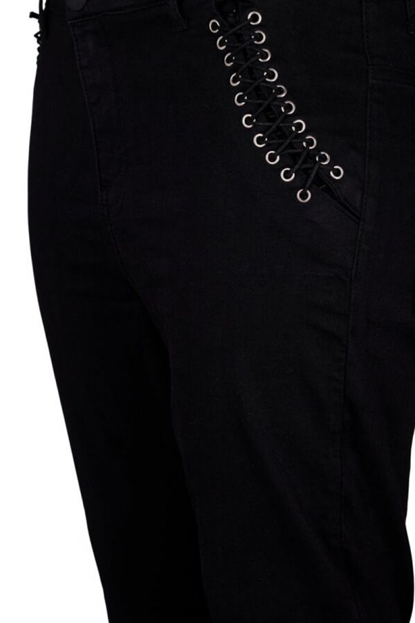 Τζιν slim με λεπτομέρειες στις τσέπες σε denim black χρώμα 1xl,2xl,3xl,4xl,5xl