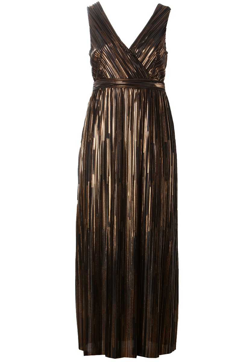 Maxi φόρεμα ανάγλυφο κρουαζέ σε μπρονζέ χρώμα 4121.431-Μπρονζέ