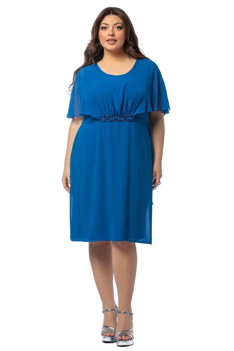 Midi φόρεμα με στρας και μπέρτα σε ρουά χρώμα 1423.4604-Ρουά