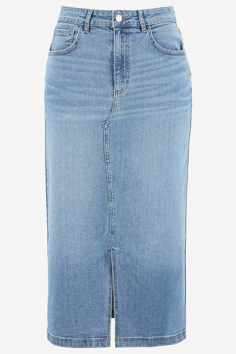  Midi jean φούστα σε denim medium blue χρώμα 2025