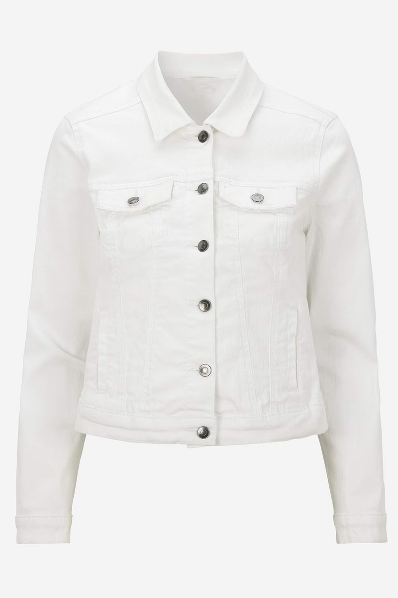  Jean Jacket με τσέπες μπροστά σε denim white χρώμα 2025