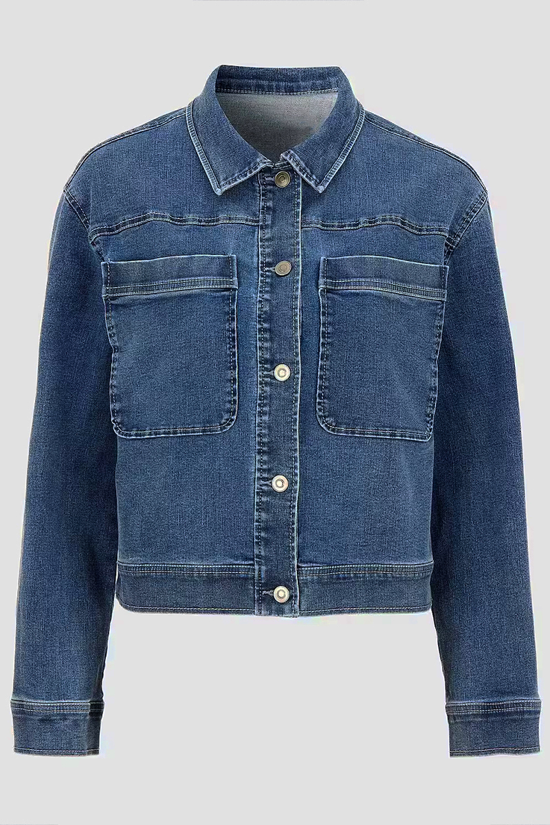  Jean jacket με τσέπες μπροστά σε denim blue χρώμα 2025