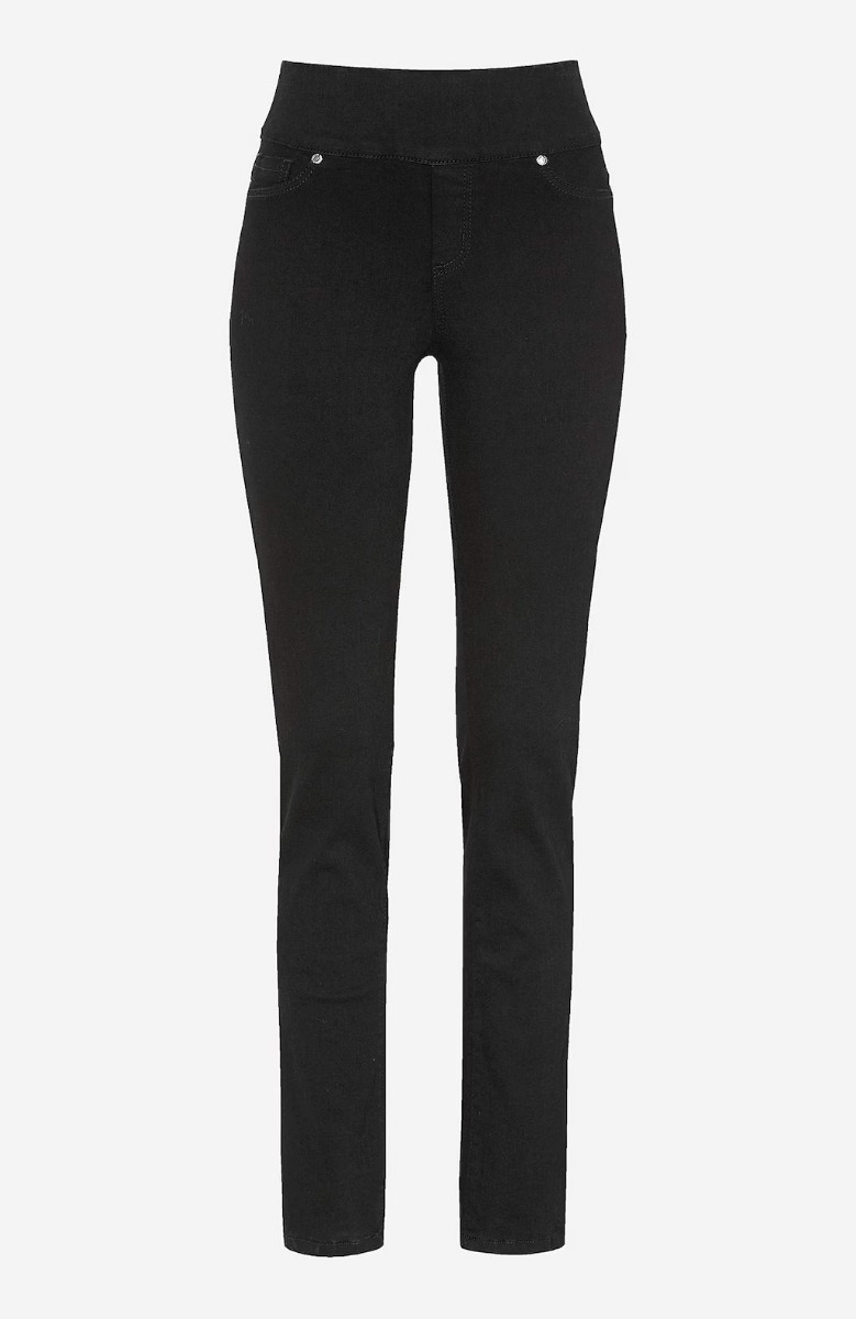  Jean παντελόνι με λάστιχο στην μπάσκα σε denim black χρώμα 2025