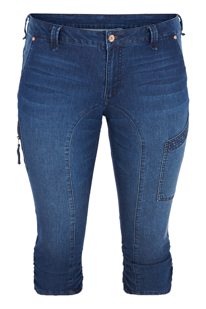 Jean κάπρι παντελόνι σε dark denim blue χρώμα 10111/44-Dark Blue Denim