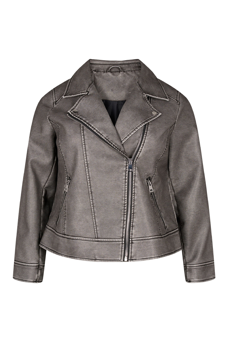  Leather-like jacket σε γκρι χρώμα 2025
