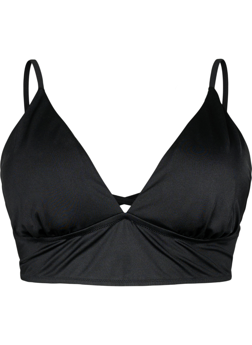  Bikini-top με χιαστί δέσιμο στη πλάτη σε μαύρο χρώμα 2025