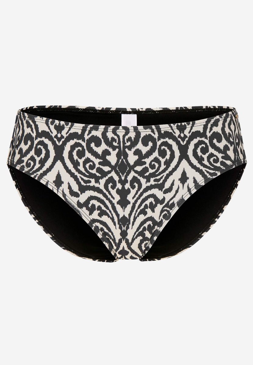 Εμπριμέ bikini-slip σε μπεζ/μαύρο χρώμα