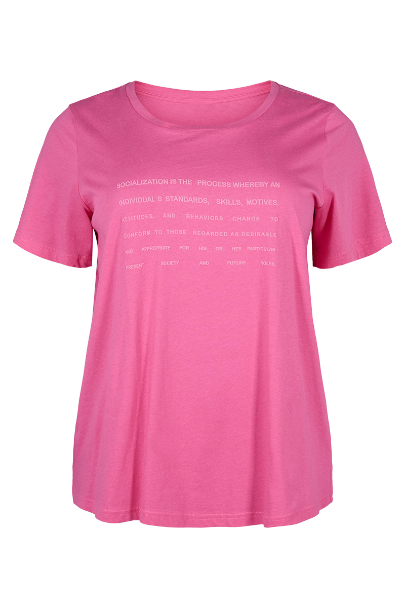  Βαμβακερό t-shirt με τύπωμα σε φουξ χρώμα 2025