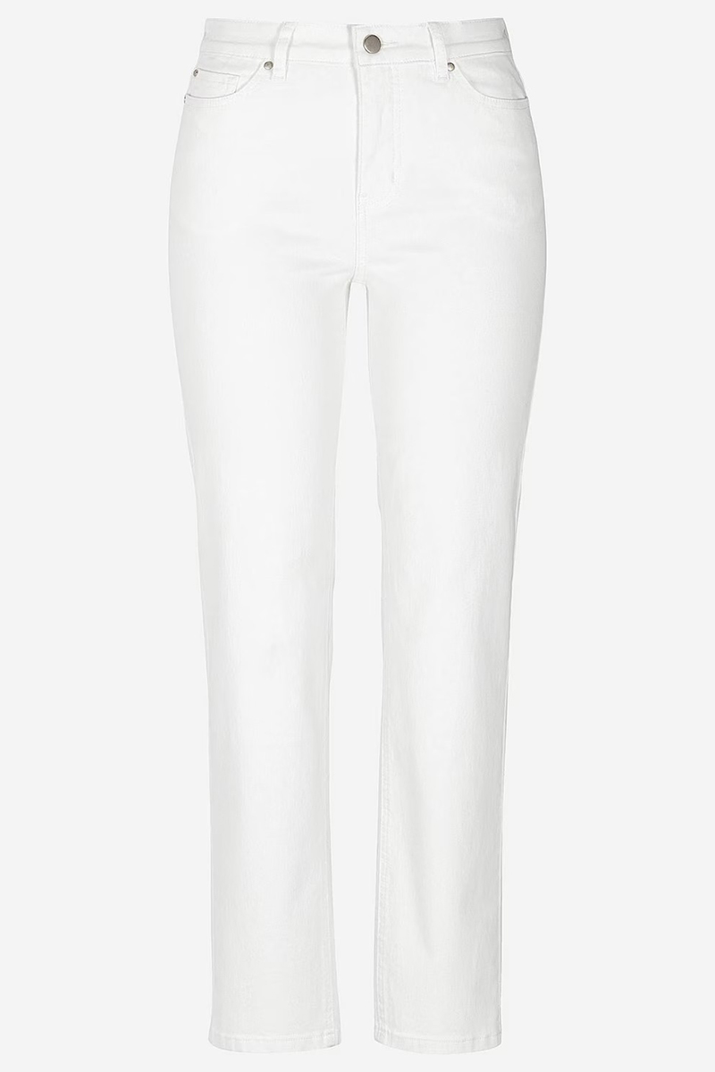  Ελαστικό jean παντελόνι 7/8 σε denim white χρώμα 2025