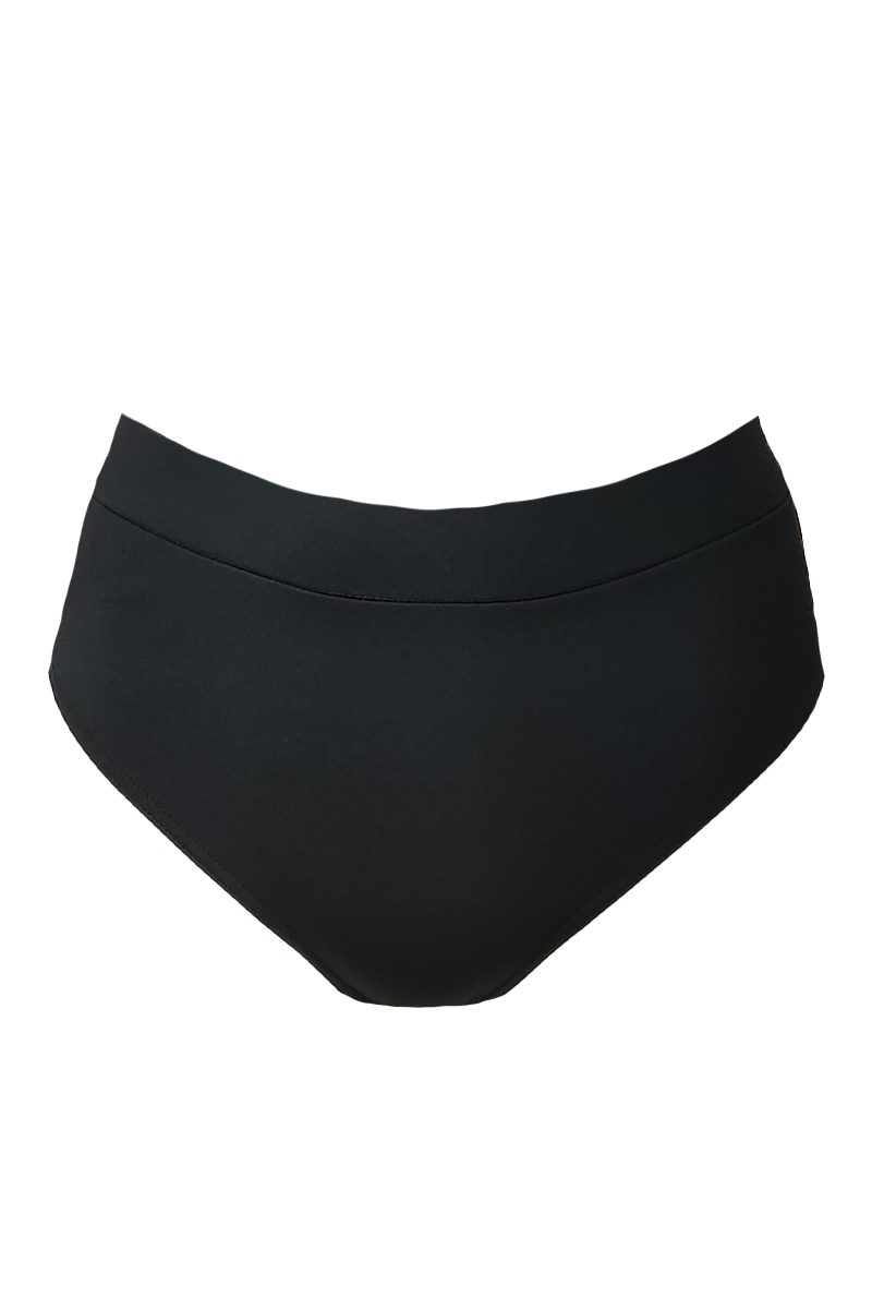 Ψηλόμεσο σκαφτό bikini-slip σε μαύρο χρώμα 1423.0474-Μαύρο