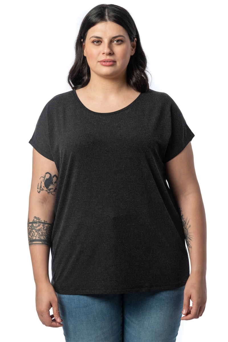  T-shirt με στρογγυλή λαιμόκοψη σε ανθρακί χρώμα 2025