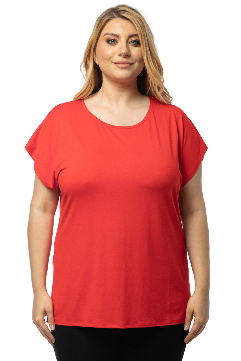  T-shirt με στρογγυλή λαιμόκοψη σε κόκκινο χρώμα 2025