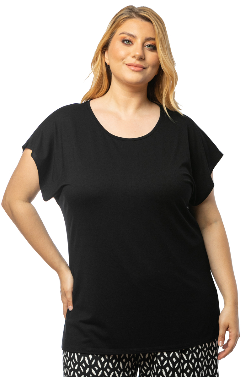  T-shirt με στρογγυλή λαιμόκοψη σε μαύρο χρώμα 2025