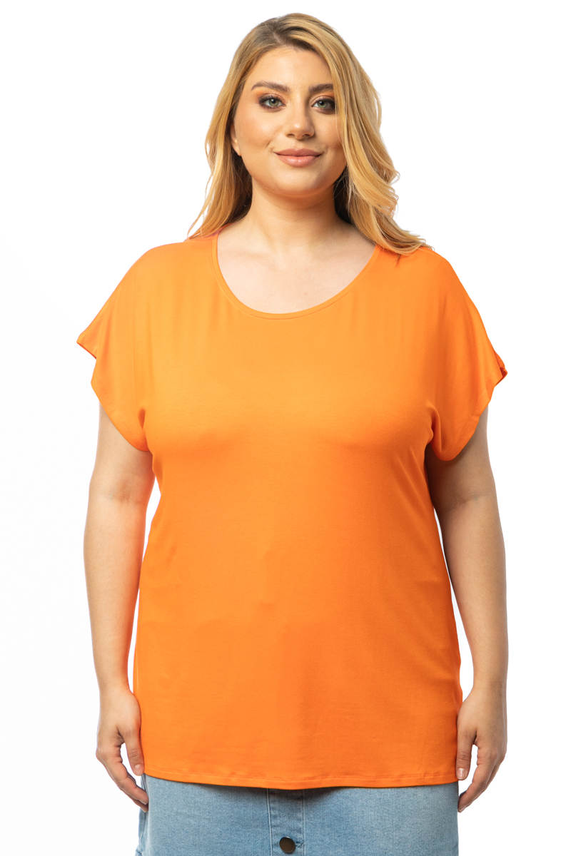  T-shirt με στρογγυλή λαιμόκοψη σε πορτοκαλί χρώμα 2025