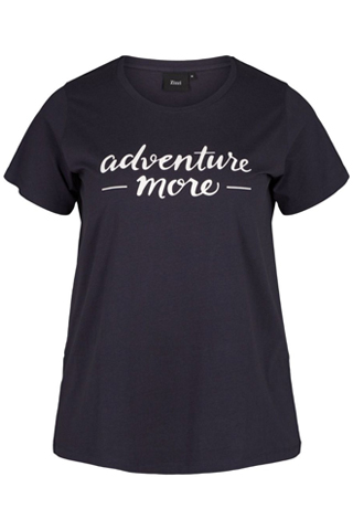 Μπλε Σκούρο t-shirt με τύπωμα "Adventure more"
